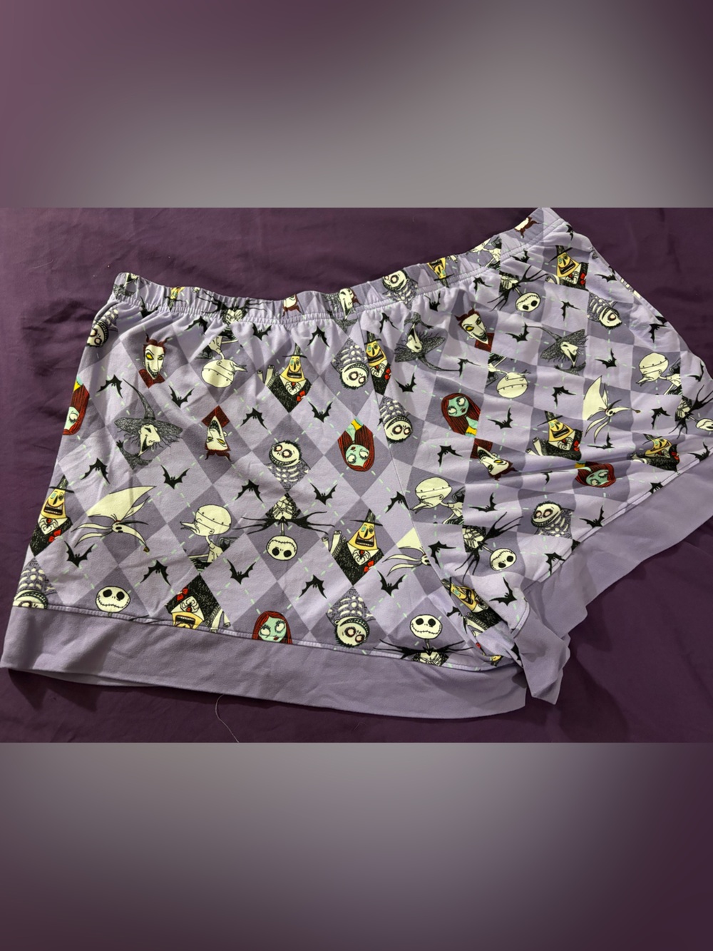 Disney Nightmare Before Christmas Purple Pajama Sleep Shorts Plus Size 2X - Picture 5 of 5